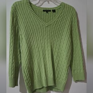 Jeanne Pierre Green V-Neck Cotton Sweater.Bundle 5 And Save! #bundle #save